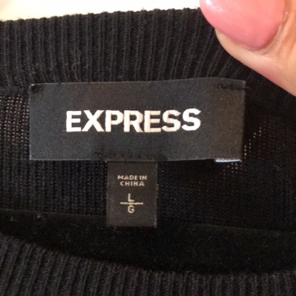 Express tin sweater tie front top size L - Picture 3 of 11